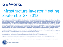 GE Works Infrastructure Investor Meeting September 27, 2012