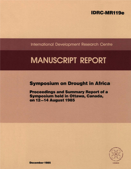 Symposium on Drought in Africa