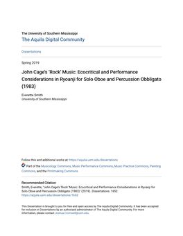 John Cage's Entanglement with the Ideas of Coomaraswamy." Phd Diss., University of York, 2011