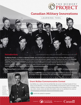 Canadian Military Innovations LEARNING TOOL
