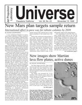 New Mars Plan Targets Sample Return