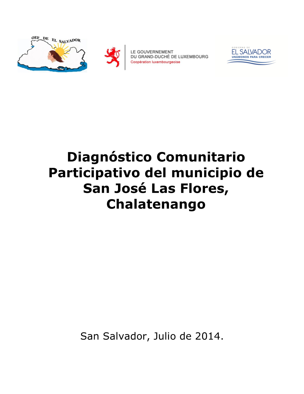 Diagnóstico Comunitario Participativo Del Municipio De San José Las Flores, Chalatenango