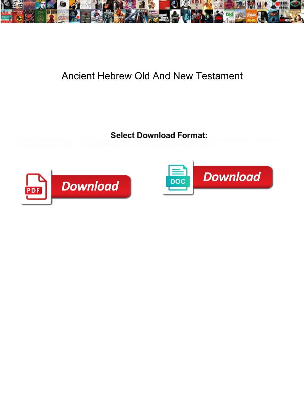 Ancient Hebrew Old and New Testament