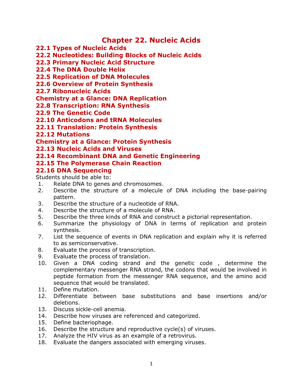 Chapter 22. Nucleic Acids