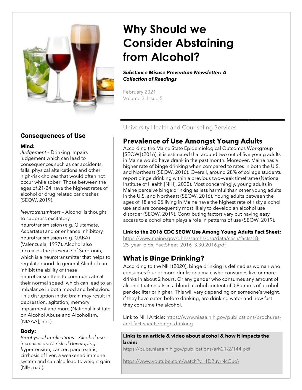 Why Should We Consider Abstaining from Alcohol?