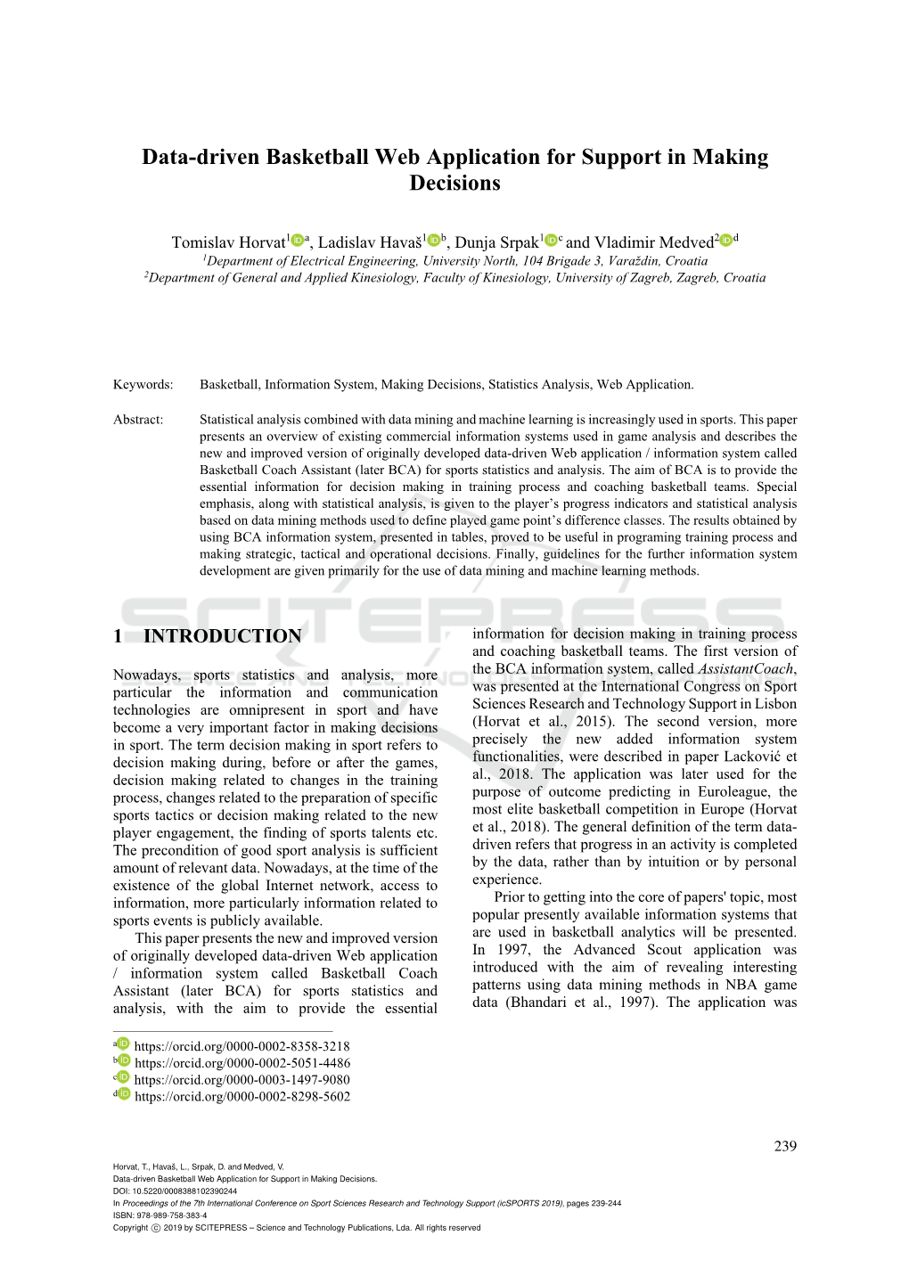 Data-Driven Basketball Web Application for Support in Making Decisions