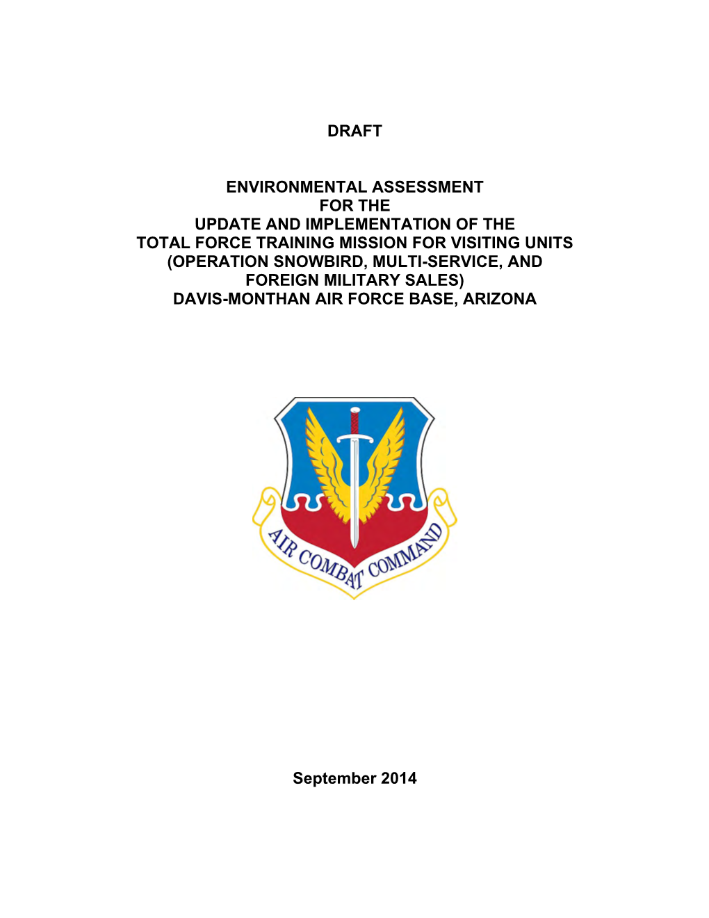 Draft Environmental Assessment for the Update