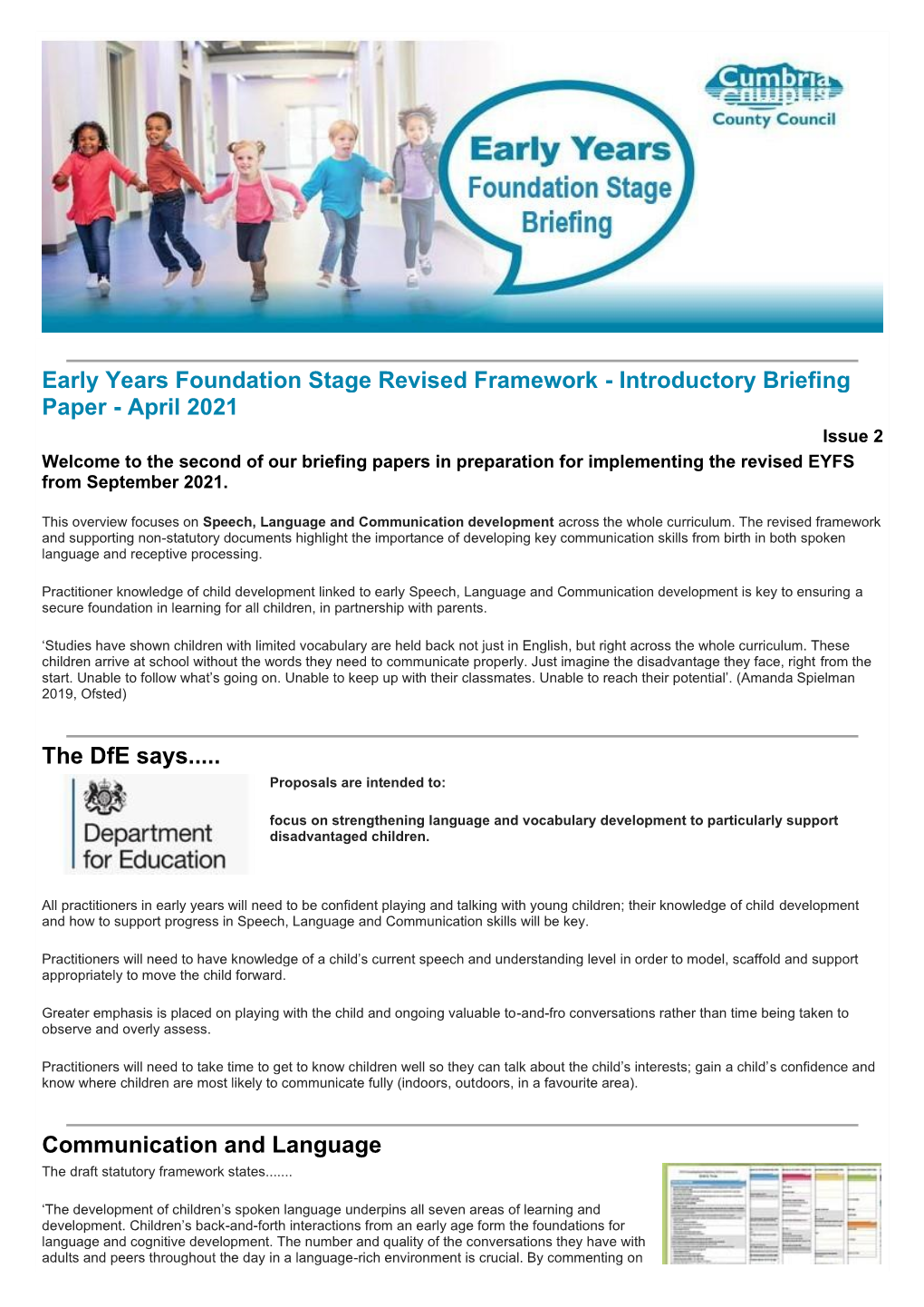 Early Years Foundation Stage Revised Framework