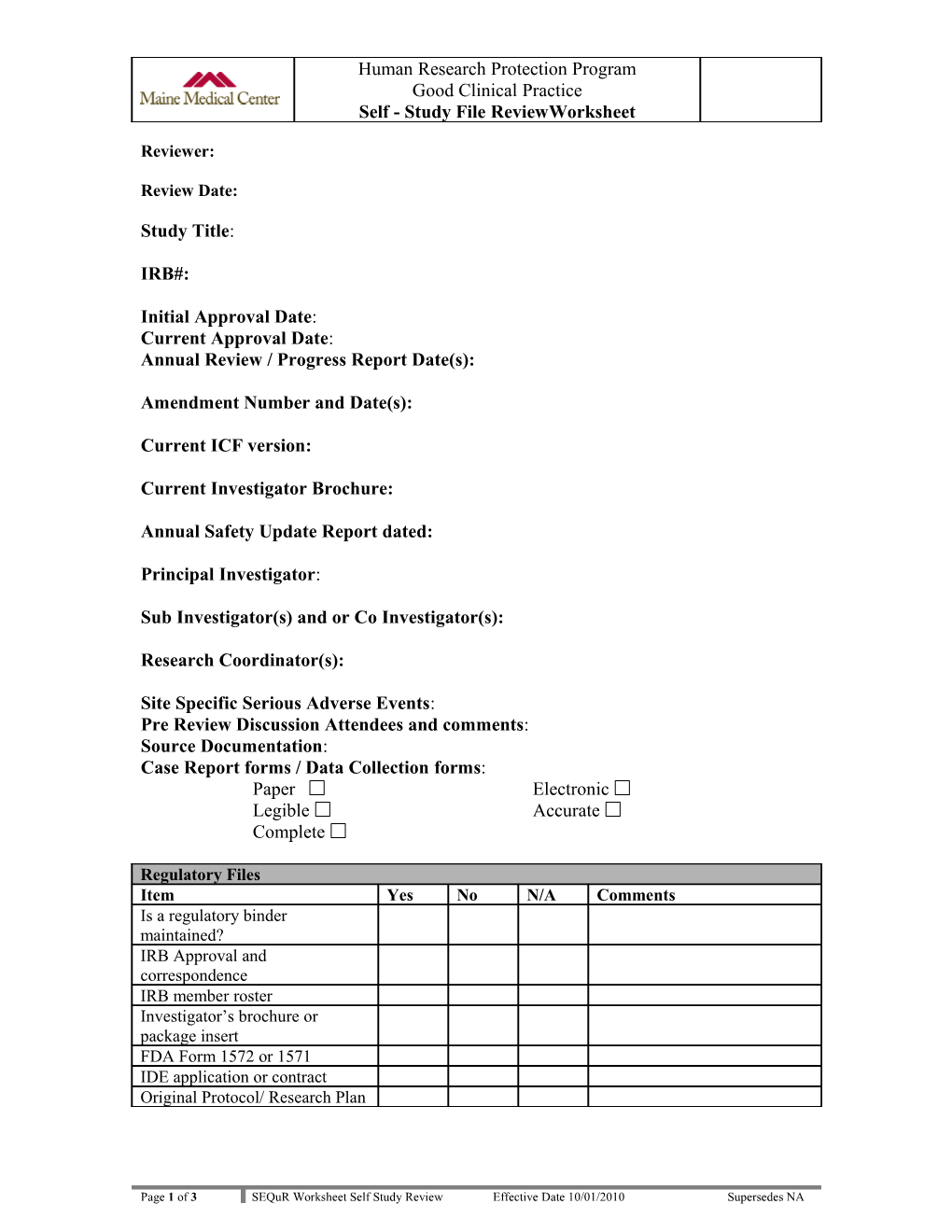 Annual Review / Progress Report Date(S)