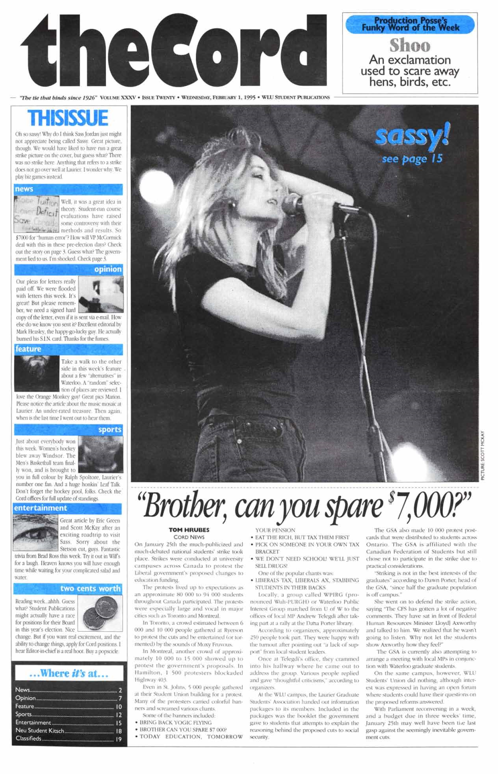 The Cord Weekly (February 1, 1995)