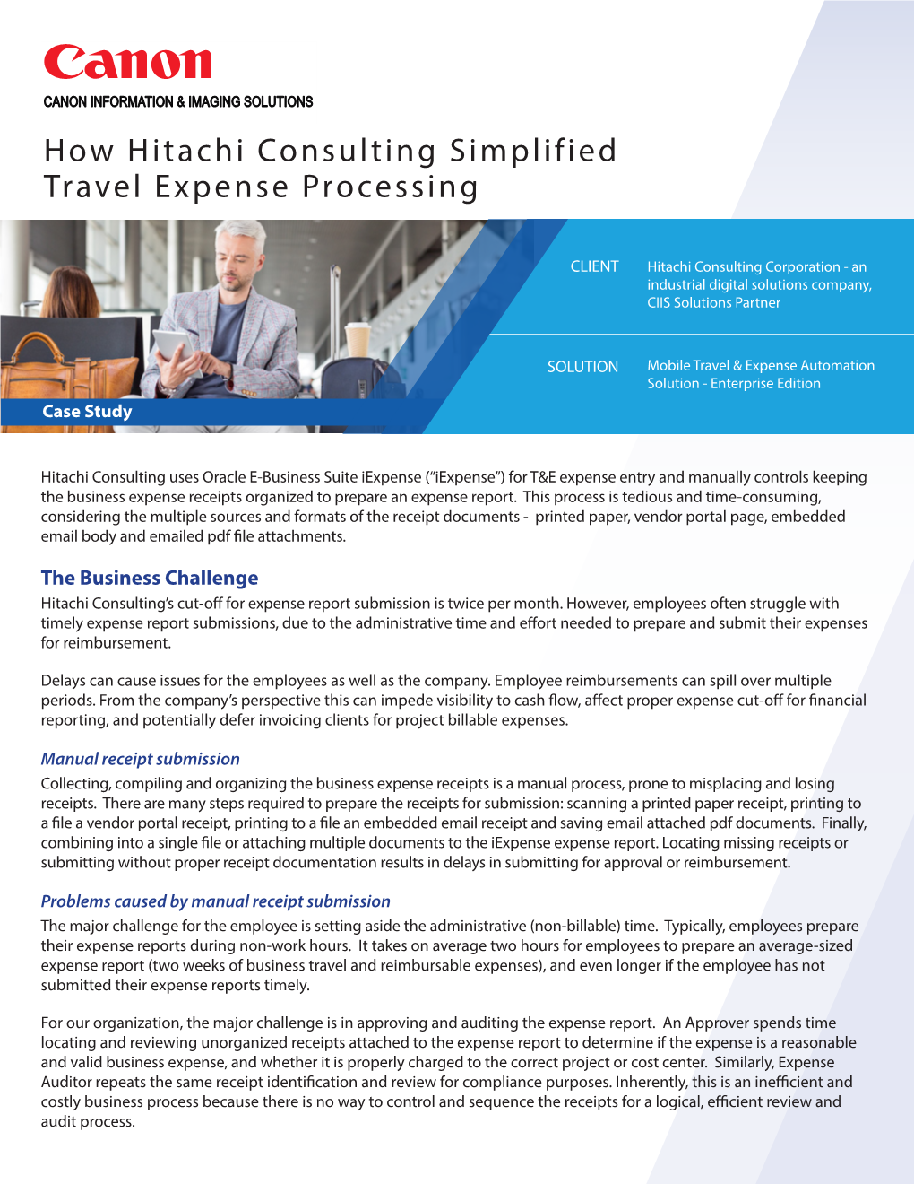 How Hitachi Consulting Simplified Travel Expense Processing