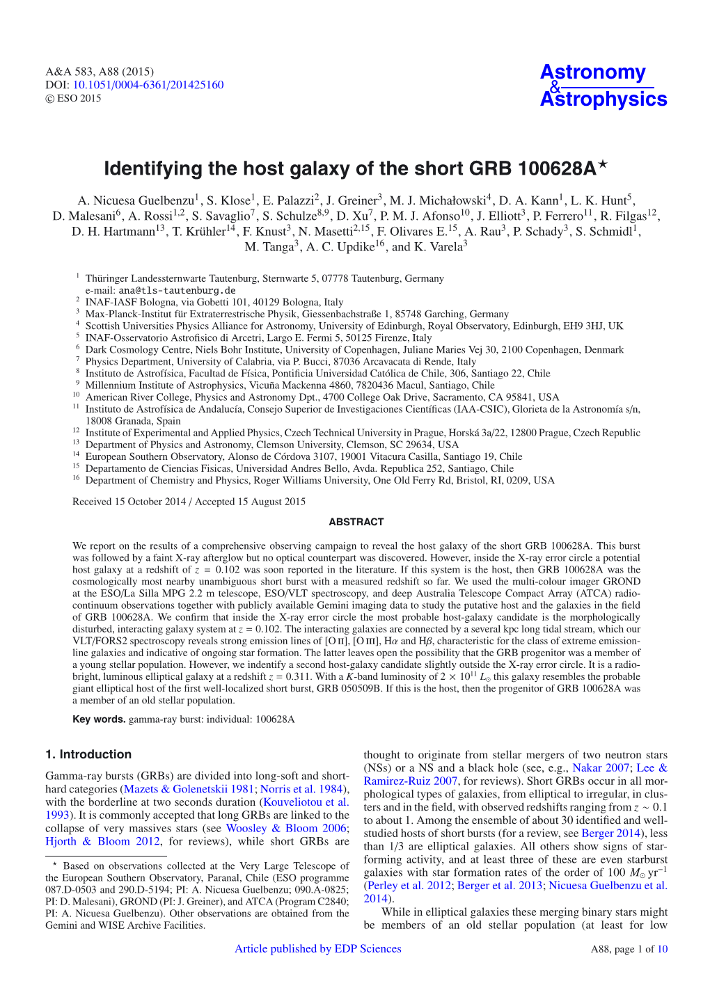 Identifying the Host Galaxy of the Short GRB 100628A⋆