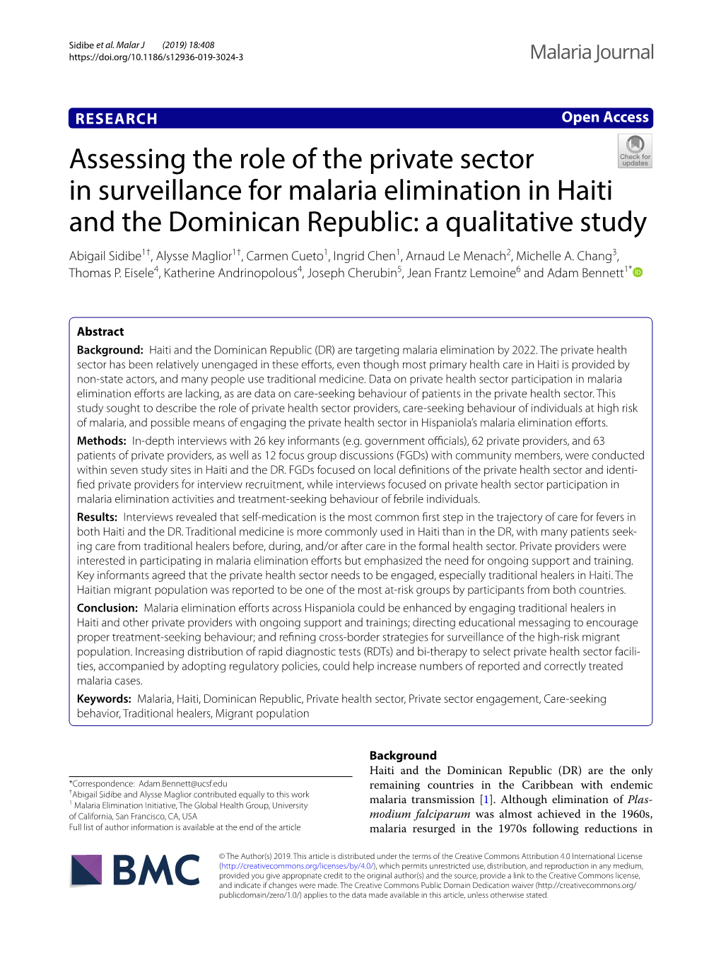 Assessing the Role of the Private Sector in Surveillance For