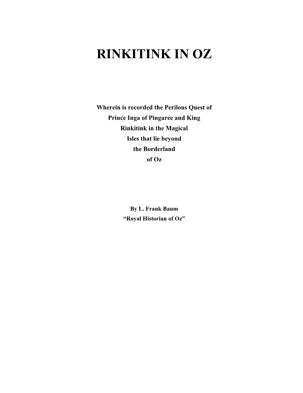 Rinkitink in Oz