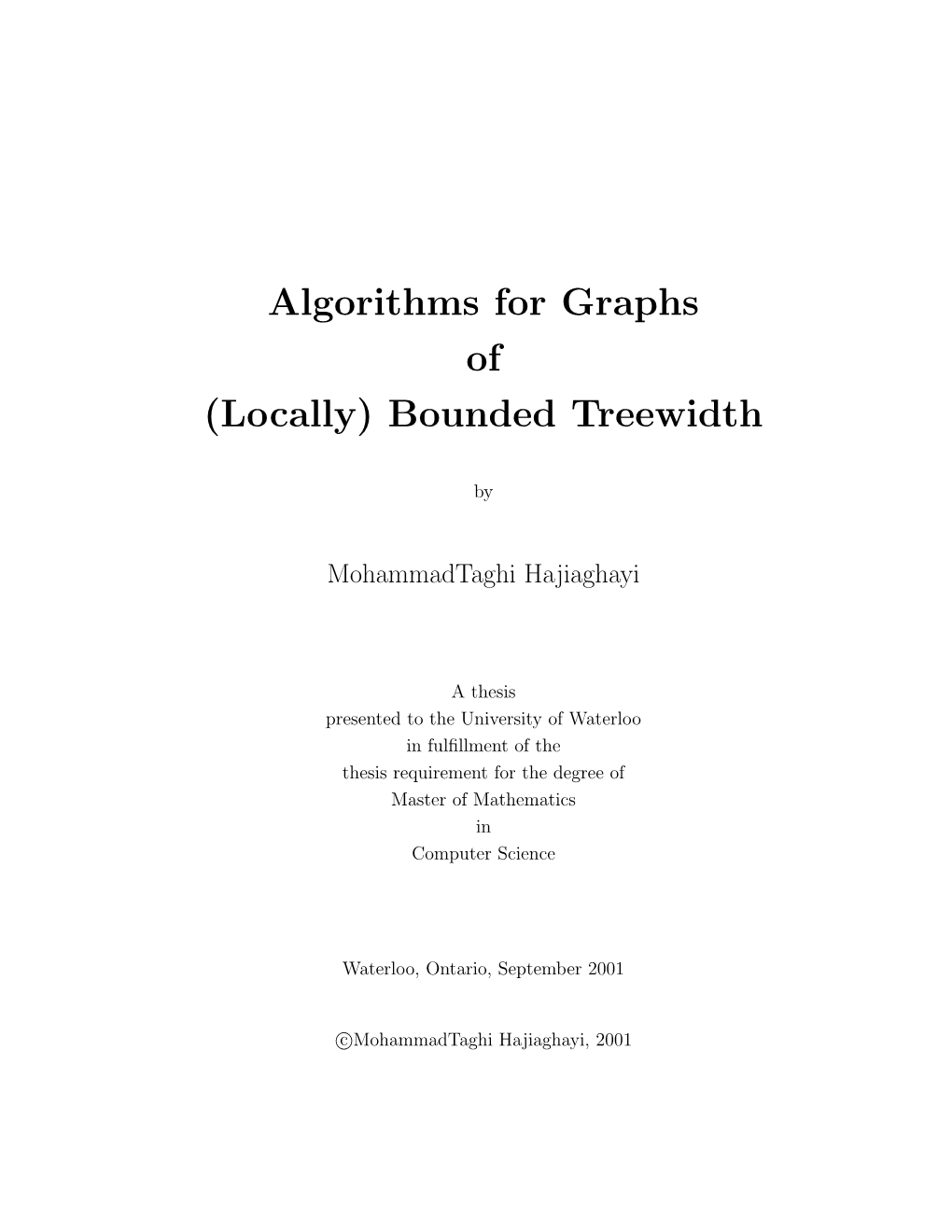 Bounded Treewidth