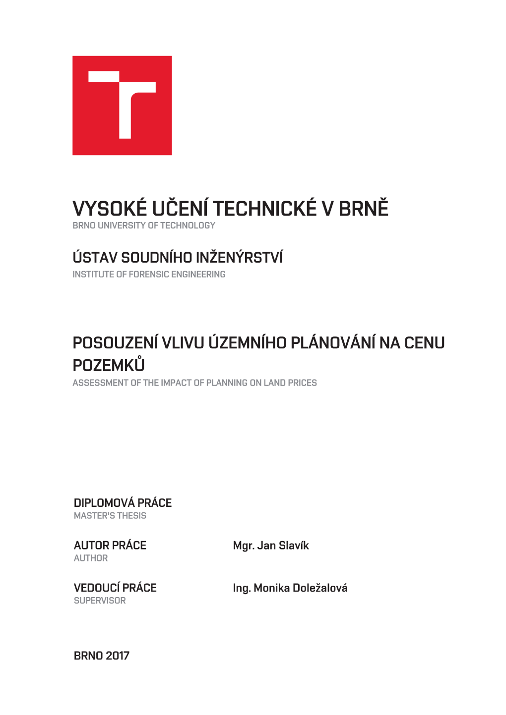 Vysoké Učení Technické V Brně Brno University of Technology