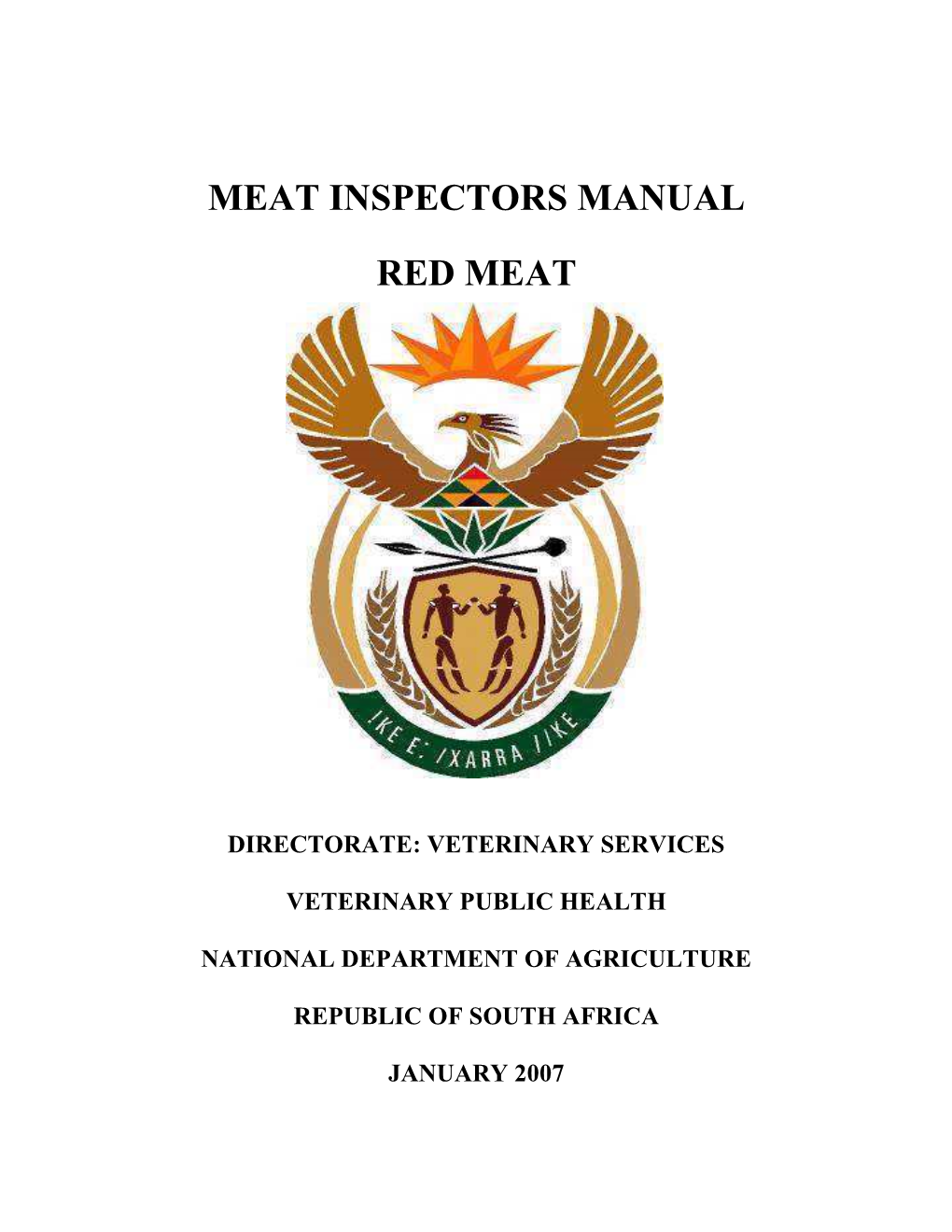 Meat Inspectors Manual Red Meat