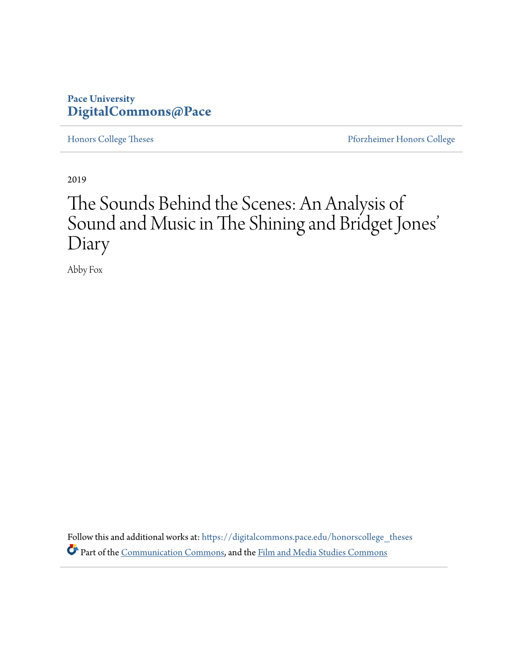 An Analysis of Sound and Music in the Shining and Bridget Jones' Diary