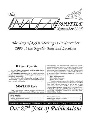 NASFA 'Shuttle' Nov 2005
