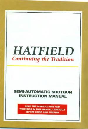 Semi-Automatic Shotgun Instruction Manual