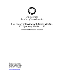Oral History Interview with James Wentzy, 2017 January 23-March 31