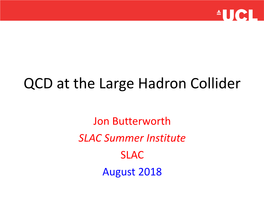 QCD at the Large Hadron Collider