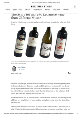 There Is a Lot More to Lebanese Wine Than Château Musar