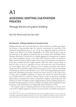 Assessing Shifting Cultivation Policies