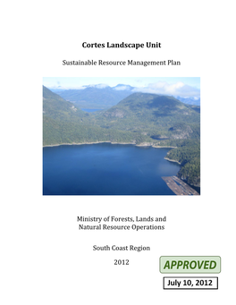 Cortes Landscape Unit Sustainable Resource Management Plan