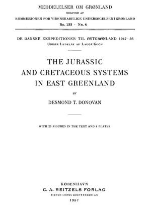 The Jurassic and Cretaceous Systems in East Greenland