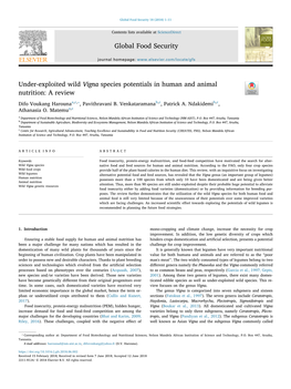 Under-Exploited Wild Vigna Species Potentials in Human and Animal Nutrition a Review