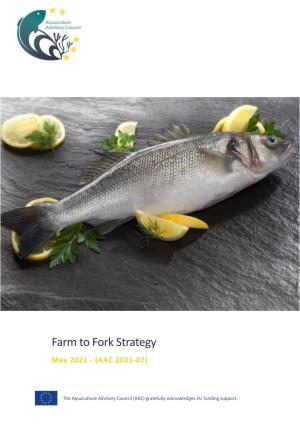 Farm to Fork Strategy May 2021 - (AAC 2021-07)