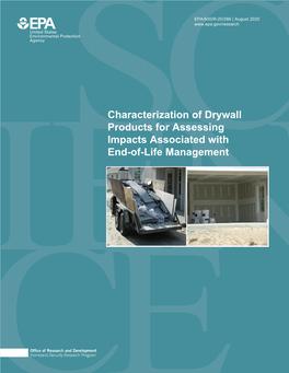 Characterization of Drywall Products for Assessing Impacts Associated with End-Of-Life Management