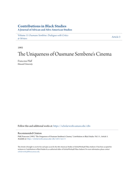 The Uniqueness of Ousmane Sembene's Cinema