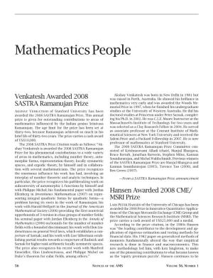 Mathematics People
