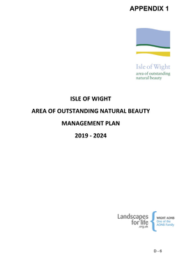 Isle of Wight Area of Outstanding Natural Beauty Management Plan 2019 ‐ 2024