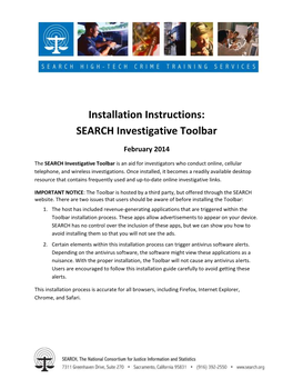 Installation Instructions: SEARCH Investigative Toolbar