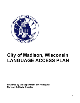 City of Madison, Wisconsin LANGUAGE ACCESS PLAN