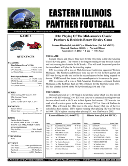Eastern Illinois Panther Football