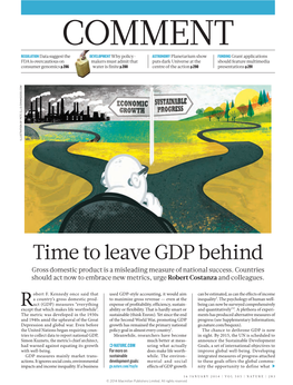 Time to Leave GDP Behind Gross Domestic Product Is a Misleading Measure of National Success