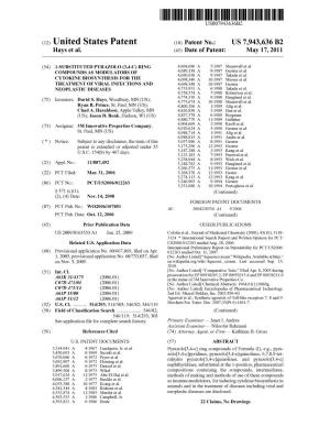 (12) United States Patent (10) Patent No.: US 7,943,636 B2 Hays Et Al