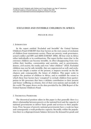 Excluded and Invisible Children in Africa