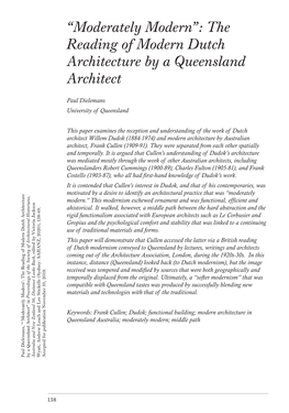 The Reading of Modern Dutch Architecture by a Queensland Architect