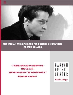 The Hannah Arendt Center for Politics & Humanities at Bard College