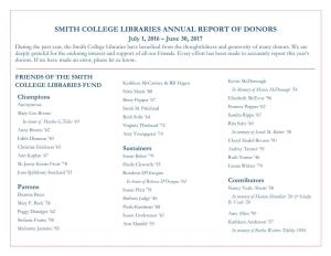 2017 Annual Report of Donors
