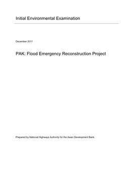IEE: Pakistan: New Chakdara Bridge Project, Flood Emergency