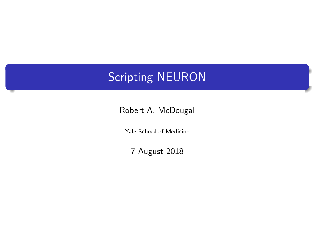 Scripting NEURON