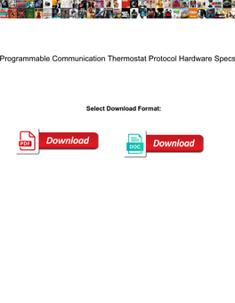 Programmable Communication Thermostat Protocol Hardware Specs