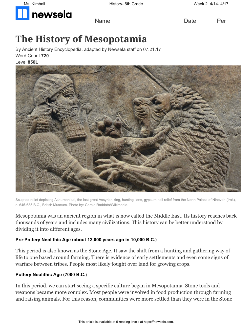 The History of Mesopotamia by Ancient History Encyclopedia, Adapted by ...