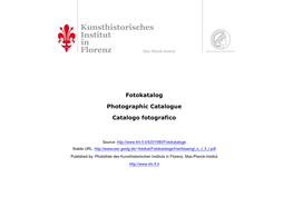 Fotokatalog Photographic Catalogue Catalogo